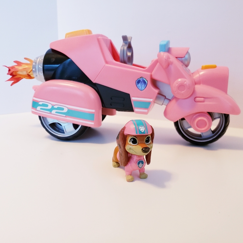 RARE PAW Patrol The Movie Liberty Deluxe Motorcycle Vehicle & Action Figure Toy